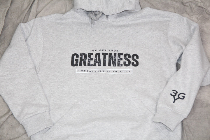 "GOD & GREATNESS"  HOODIE (UNISEX) - GREY